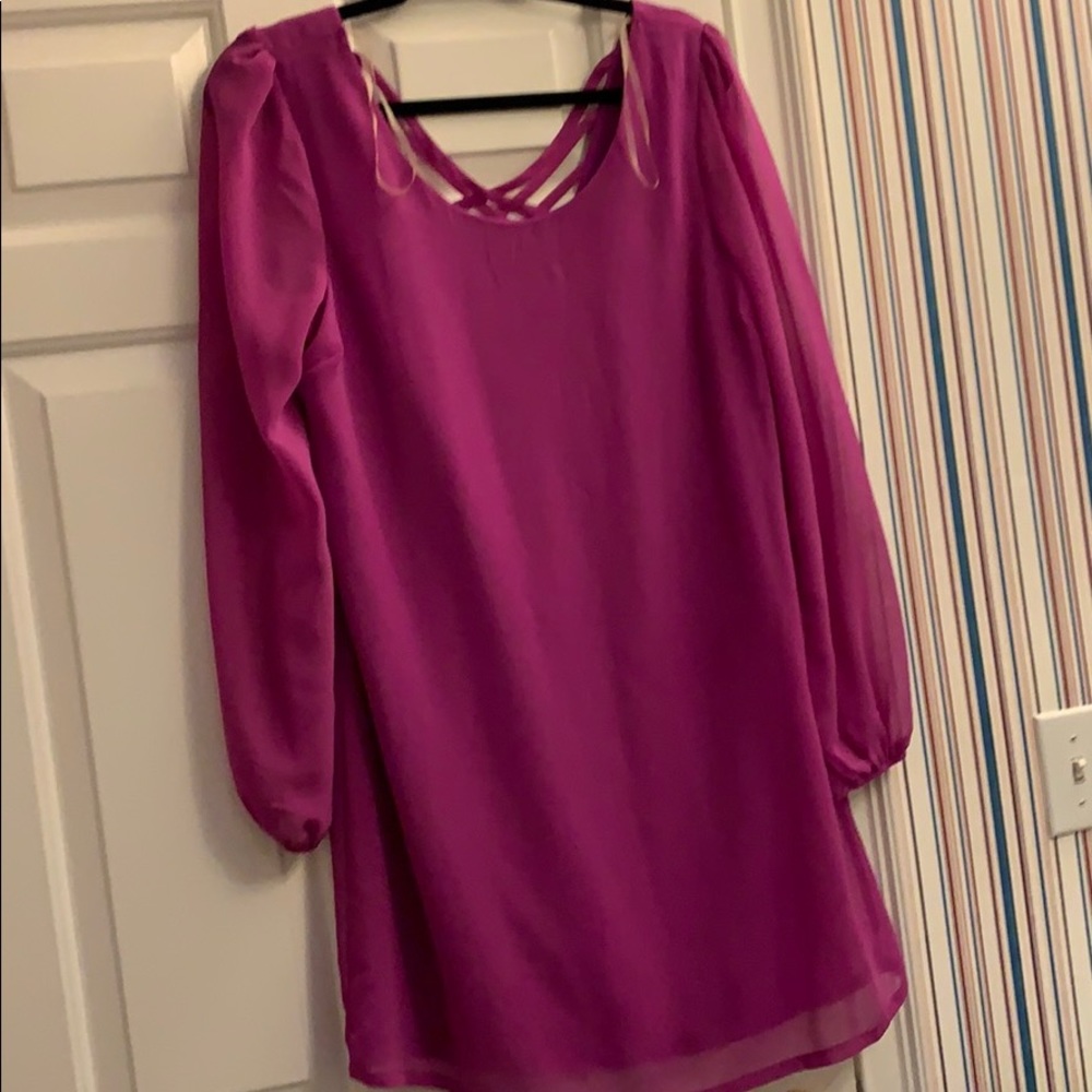 Purple shift dress flowy flattering size L - Picture 2 of 5